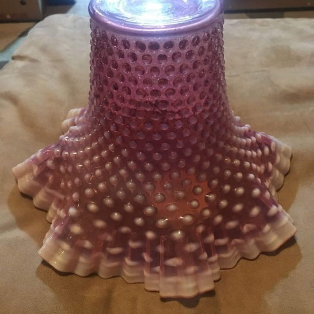 Fenton Cranberry Opalescent Hobnail Large Vase - Picture 8 of 8